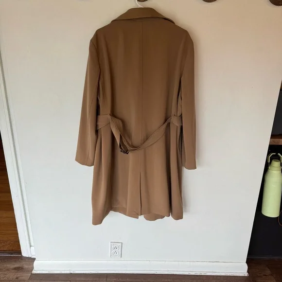 H&M Classic Tan Double-Breasted Women's trench Coat size XL - Picture 12 of 14